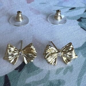 LoveShackFancy Gold Bow Earrings